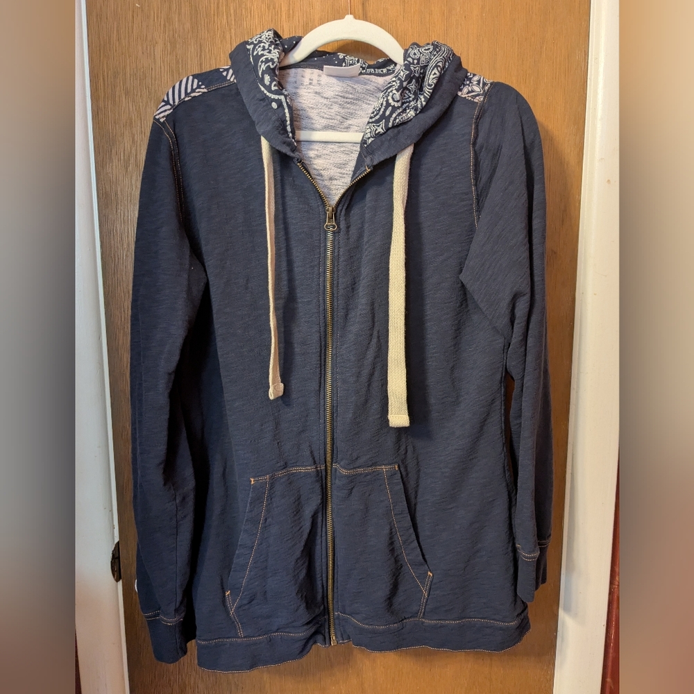 Champion Dark Blue Hoodie with Patterned Hood
